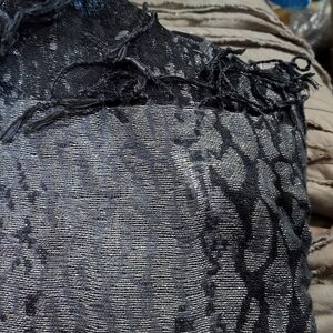 Chic Black and Silver Textured Scarf